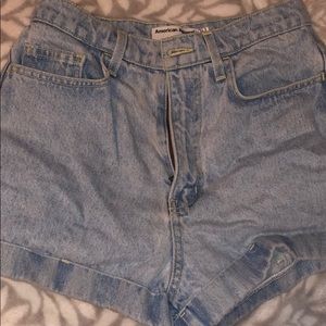 AMERICAN APPAREL LIGHT DENIM SHORTS